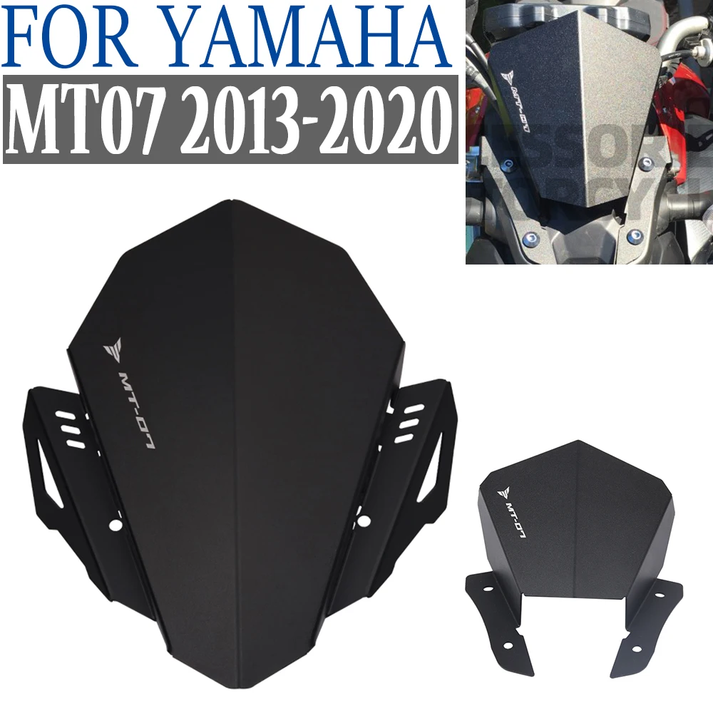 

Motorcycle CNC Front Windscreen Wind Deflector Windshield Upper Cover For YAMAHA MT-07 MT07 FZ07 MT FZ 07 2018 2019 2020 13 - 17