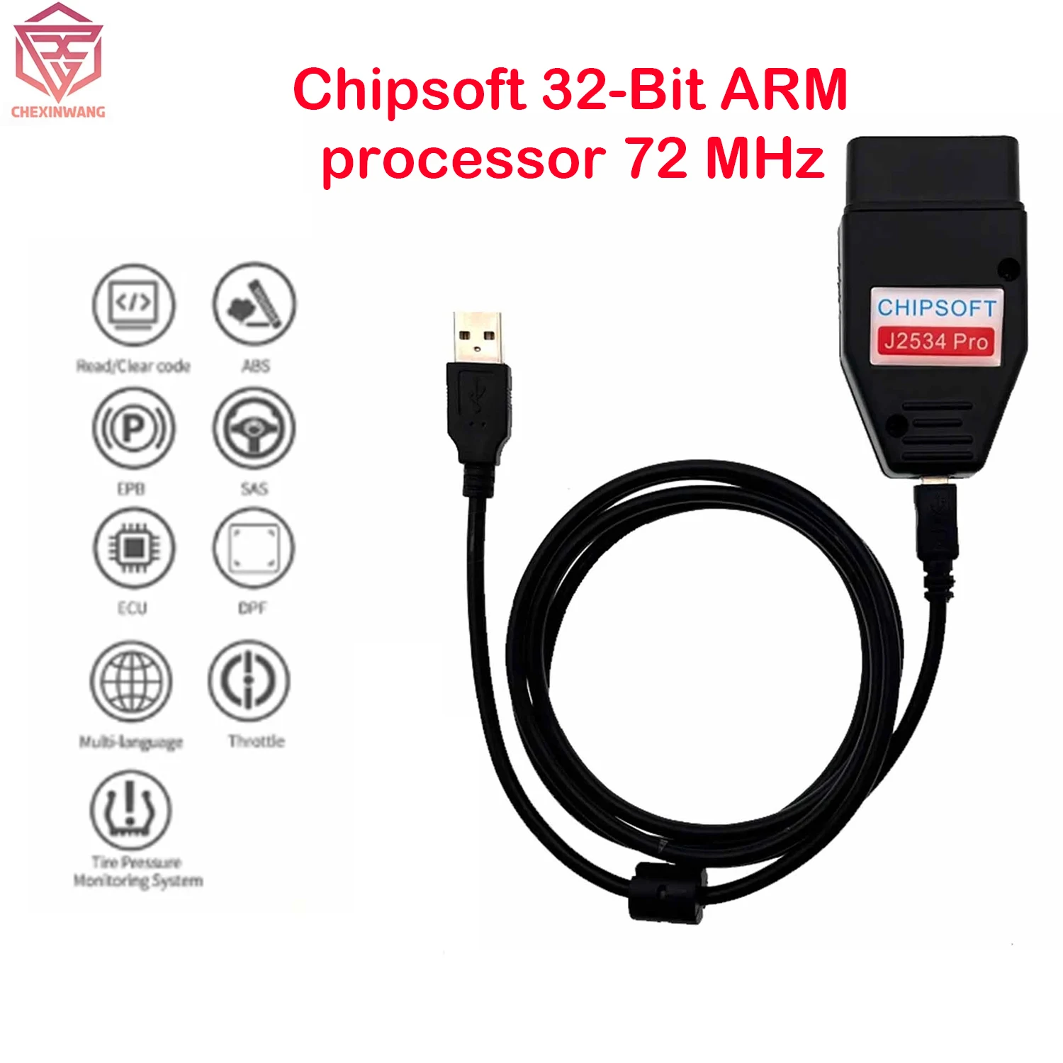 Chipsoft J2534 Pro For Toyota TIS Techstream 17.30.011 VCI Diagnostic Tool and For Honda HDS 3.102.051 2 in 1 Cable OBD Scanner