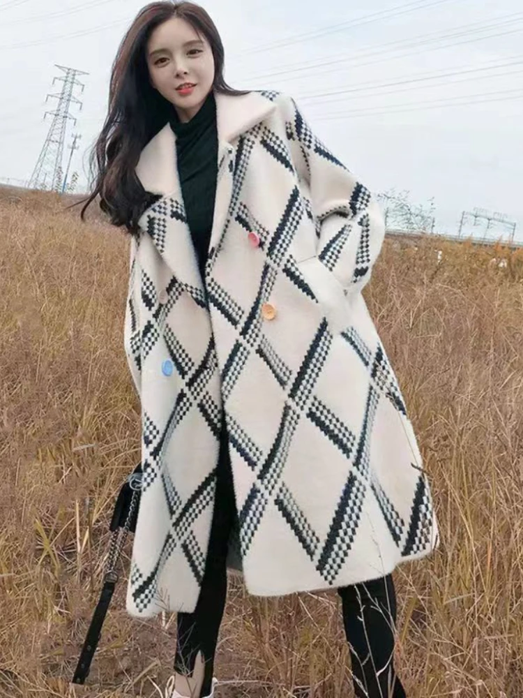 

Тренчкот женский шерстяной, длинная куртка, свободная теплая элегантная офисная одежда, осень-зима