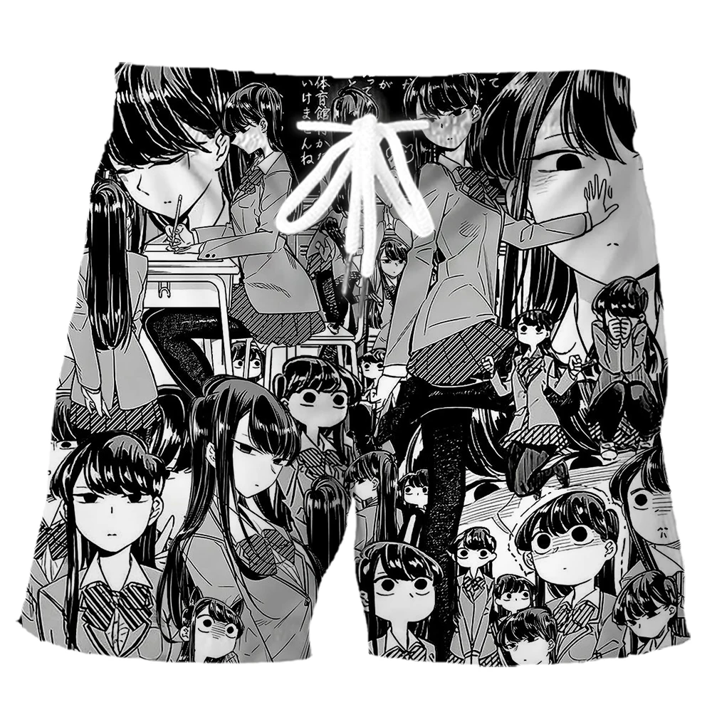 

CLOOCL Popular Anime Shorts Komi Can't Communicate Printed Sports Pants Fashion Board Shorts Japan Manga Harajuku Streetwear