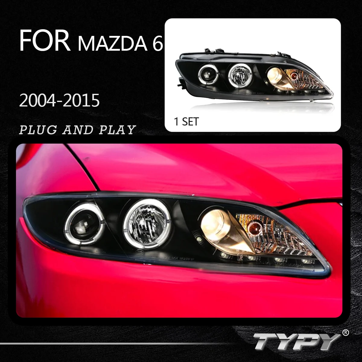 

Автомобильные фары, фары в сборе, модифицированные дневные ходовые огни, головная фара для Mazda 6 2004-2015