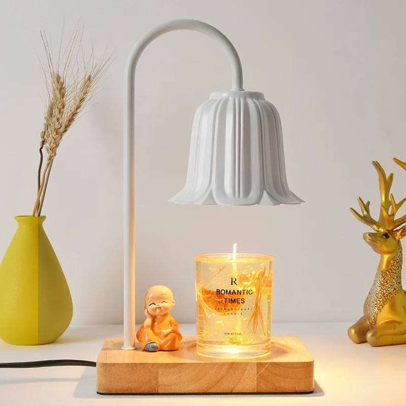 

Nordic log aromatherapy waxed table lamp Bedroom Bedside room decor time dimming desk lamp orchid shade led Ambient night light