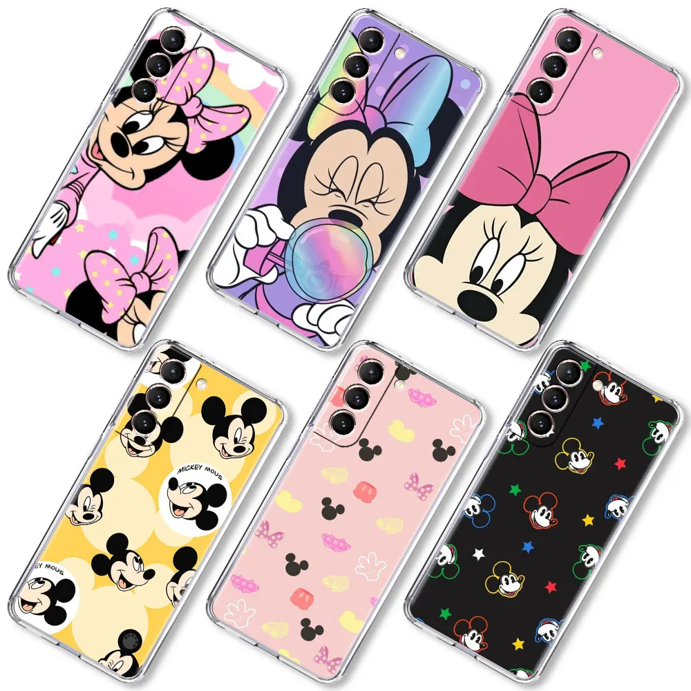 

Cartoon Mickey And Minnie Cute Clear Case For Samsung Galaxy S22 S20 FE S21 5G S10 S9 Plus Note 10 20 Lite Phone Cover