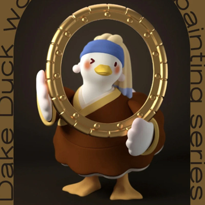 

Blind Random Box Toys Dak Duck Famous Painting Series Kawaii Animal Decor Guess Bag Ornaments Figures Girls Surprise Box Gift