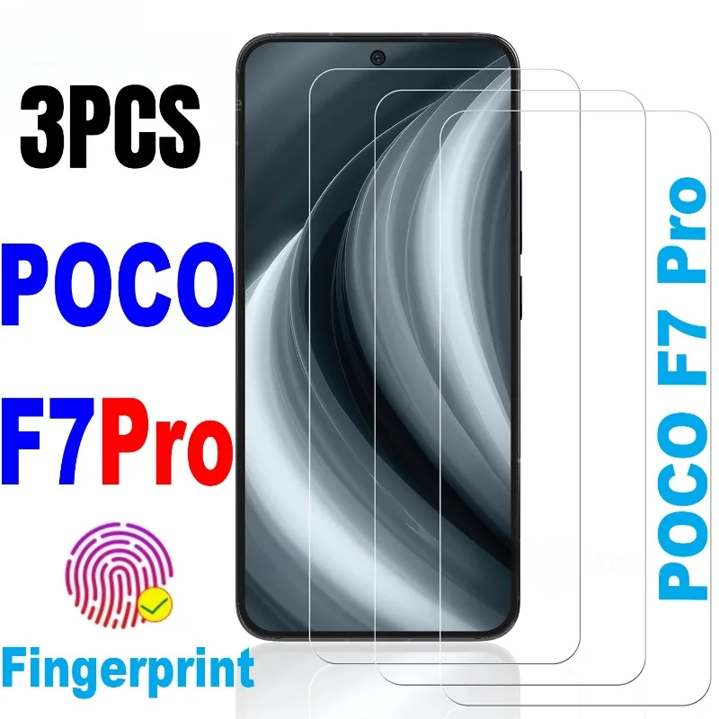 Фото 4 шт. 0,2 мм закаленное стекло для Xiaomi POCO F7 Pro Ultra Защитная пленка для разблокировки отпечатков пальцев для F6 F5 Pro F4 F3 GT Glass №1