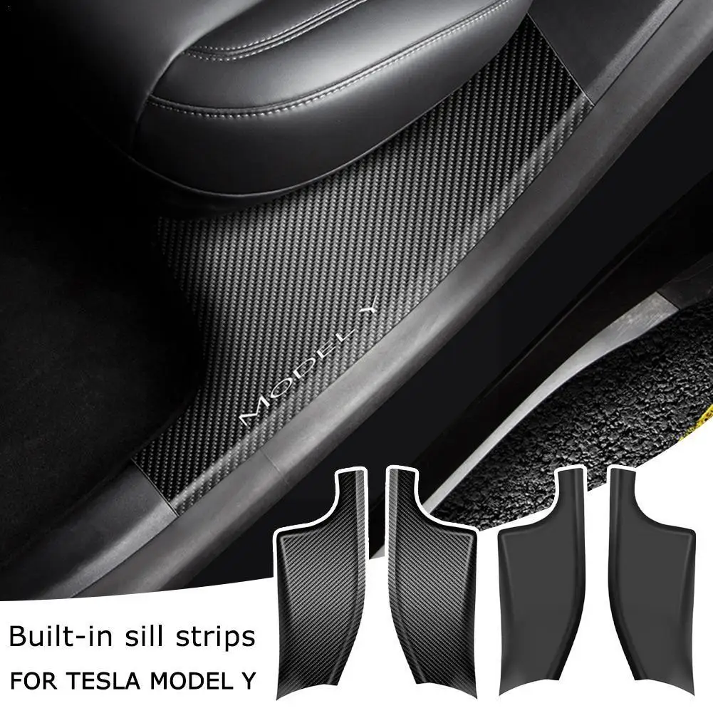 

Carbon Fiber Welcome Pedal for Tesla Model YBuilt-in Threshold Bar Protection Carbon Fiber Stripe Model Y Accessory Refit A8T8