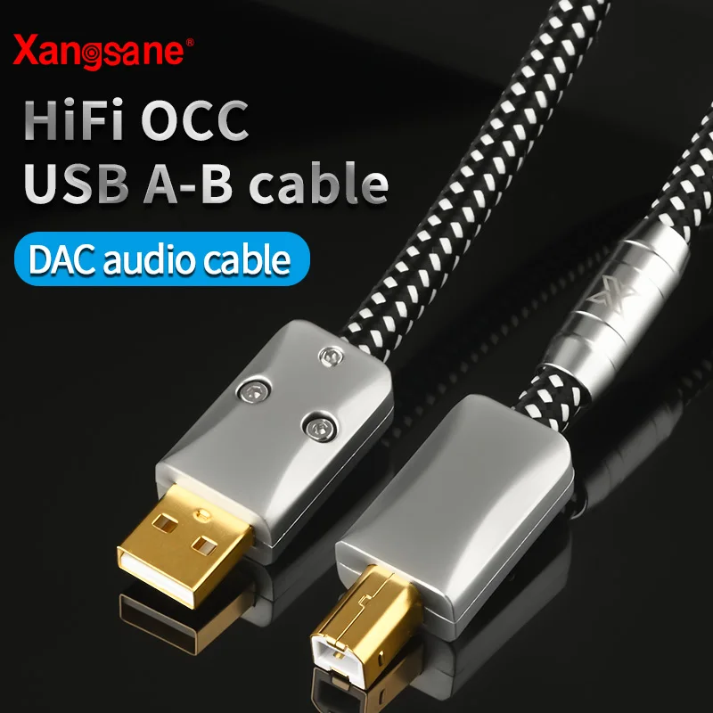 

Xangsane hifi USB OTG cable USB A to B type c cable 5N OCC lighting to B audio cable decoder DAC sound card A-B shielding