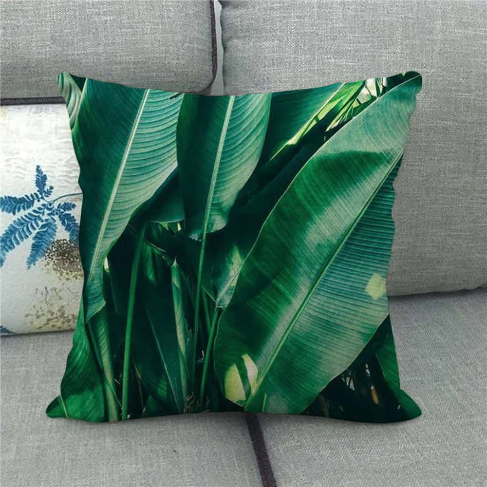 Чехол для подушки 45x45 см Monstera Palm Banana Leaf с принтом украшение наволочка