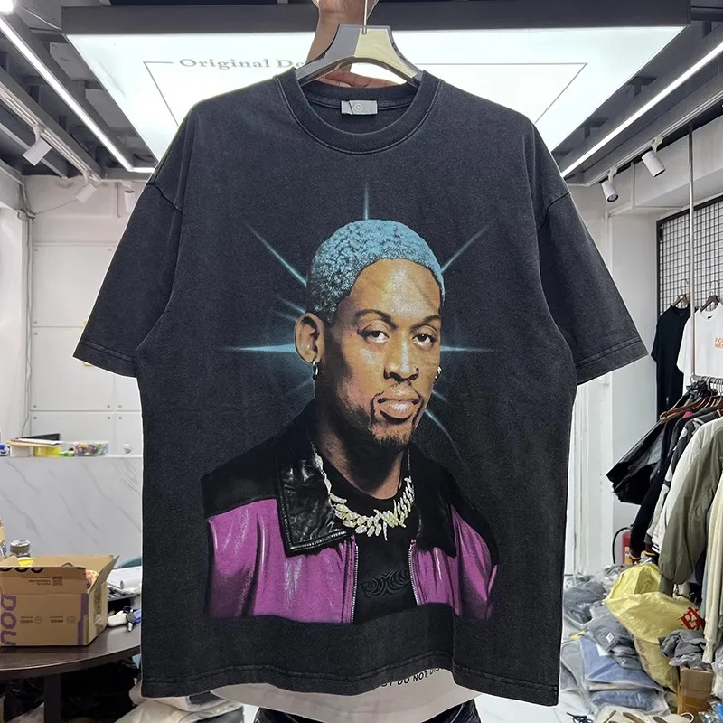 

2023ss Rodman Loose New T Shirt Men Women Best Quality Tee Top T-shirt Bizarre Adventure Hiphop Harajuku Korean Fashion T Shirt