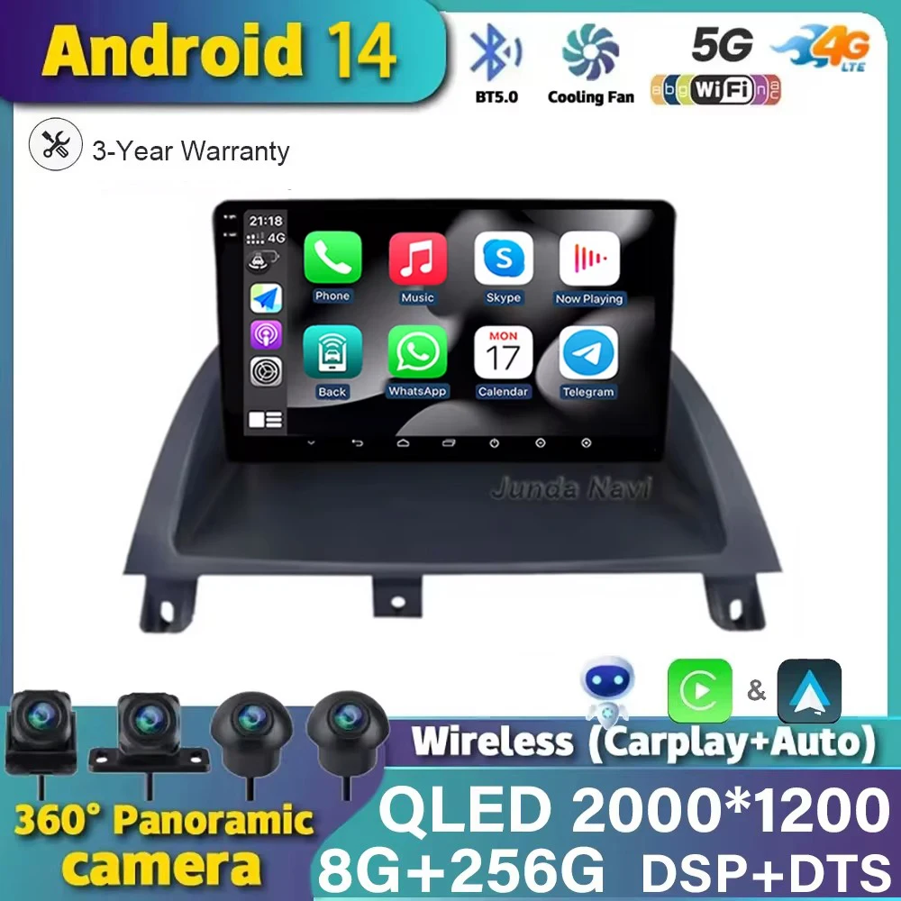 Android 14 для MG 3 MG3 2011-2017 Мультимедийное автомобильное радио Навигация GPS CarPlay Стерео