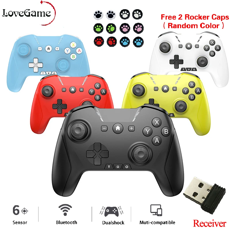 

For NS Switch Pro Wireless Bluetooth 2.4G Gamepad 6 Axis Vibration Control For Nintendo Switch PC IOS Android Phone TV Box