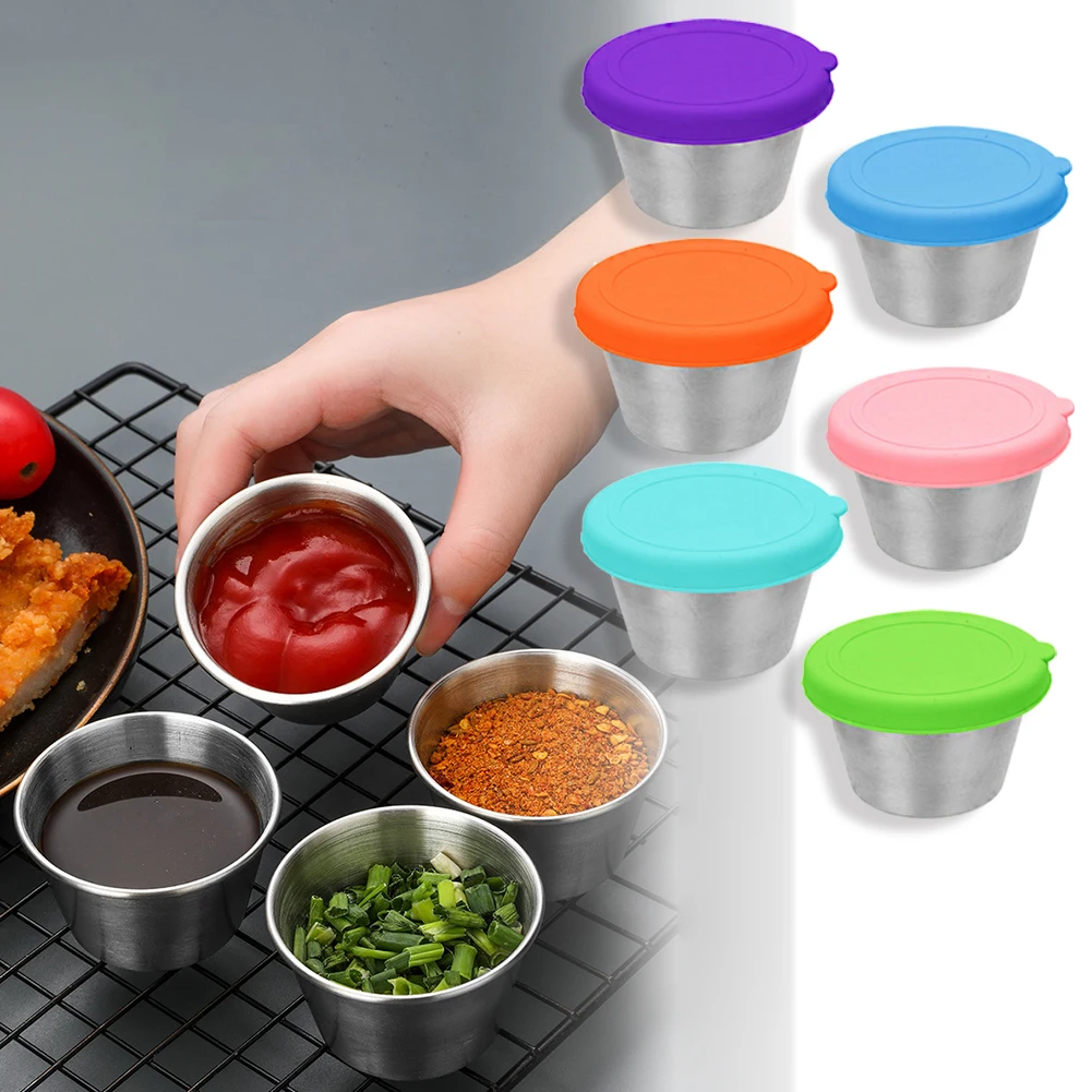 

Stainless Steel Hot Pot Dipping Bowl Small Sauce Cup Seasoning Dish Saucer Appetizer Plates Sauce Container For Restaurant