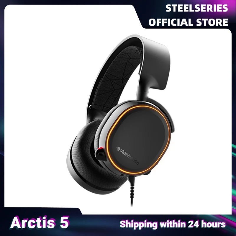 

SteelSeries Arctis 5 RGB Gaming Headset Surround Sound DTS Headphone X V2.0 with USB ChatMix Dial Personalize Color to Choose