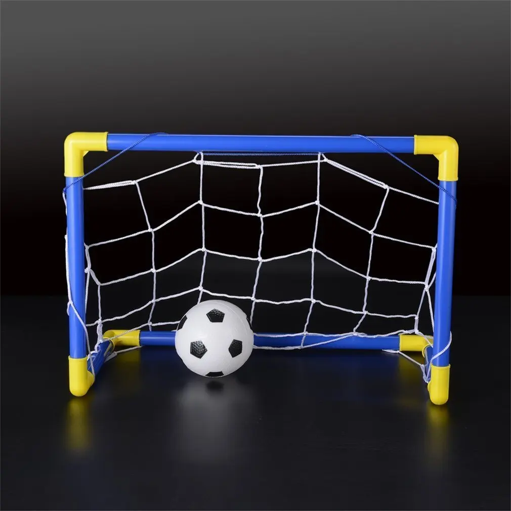 OCDAY Folding Mini Football Soccer Goal Post Net Set with Pump Kids Sport Indoor Outdoor Games Toys Child Birthday Gift Plastic