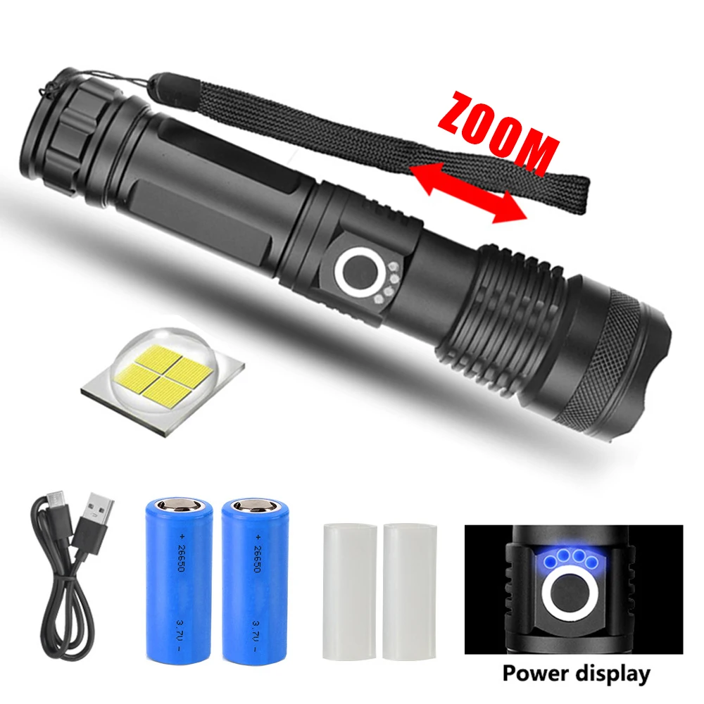 

Яркий фонарик Xhp50 фонарик USB перезаряжаемый с аккумулятором фонарик зум светодиодный фонарик 18650/26650 аккумулятор фонарик