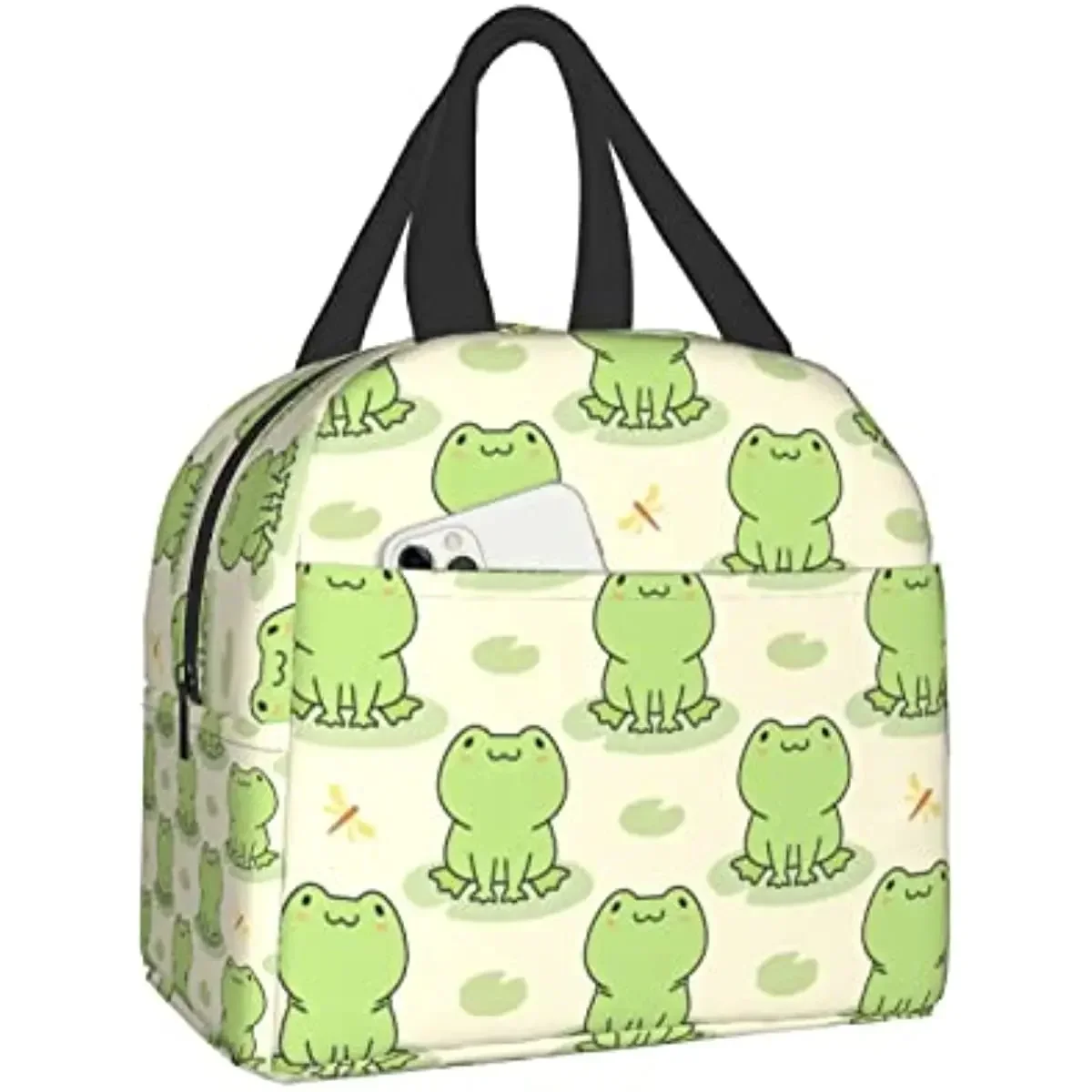 

Забавная милая сумка для ланча в виде лягушки, многоразовая изолированная сумка для ланча с ручкой для работы, улицы, путешествий