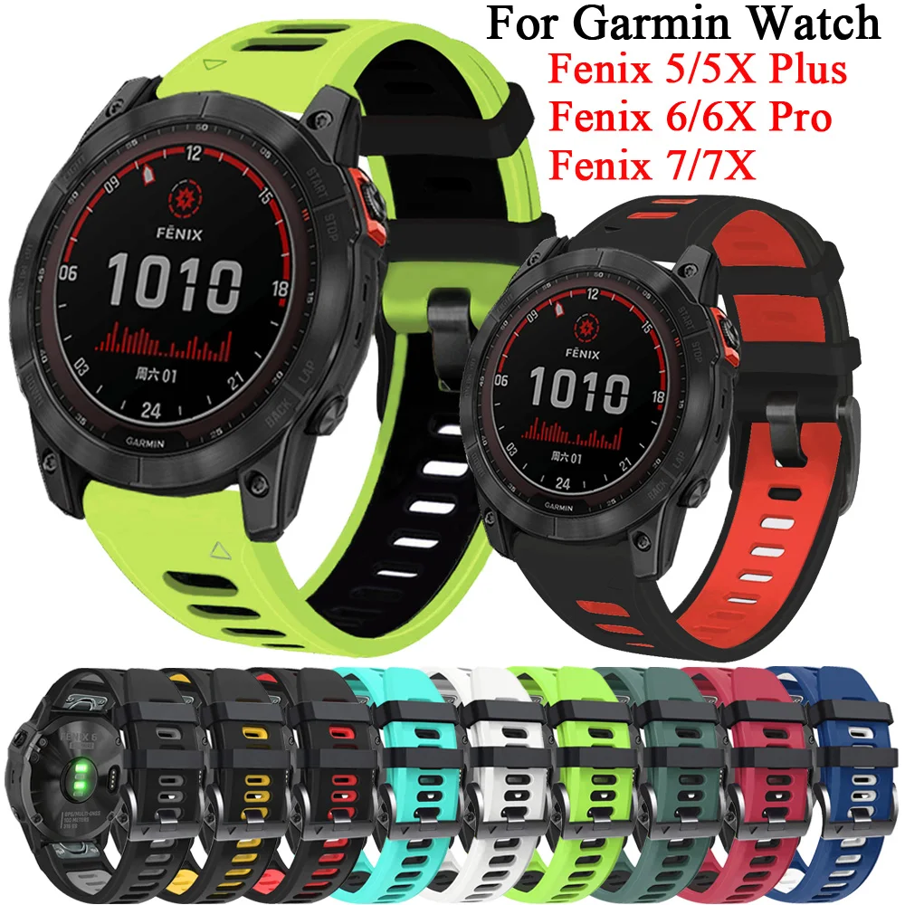 

Ремешок силиконовый для наручных часов Garmin Fenix 6X 6 Pro 7 7X 5X 5 Plus 3 3HR 935