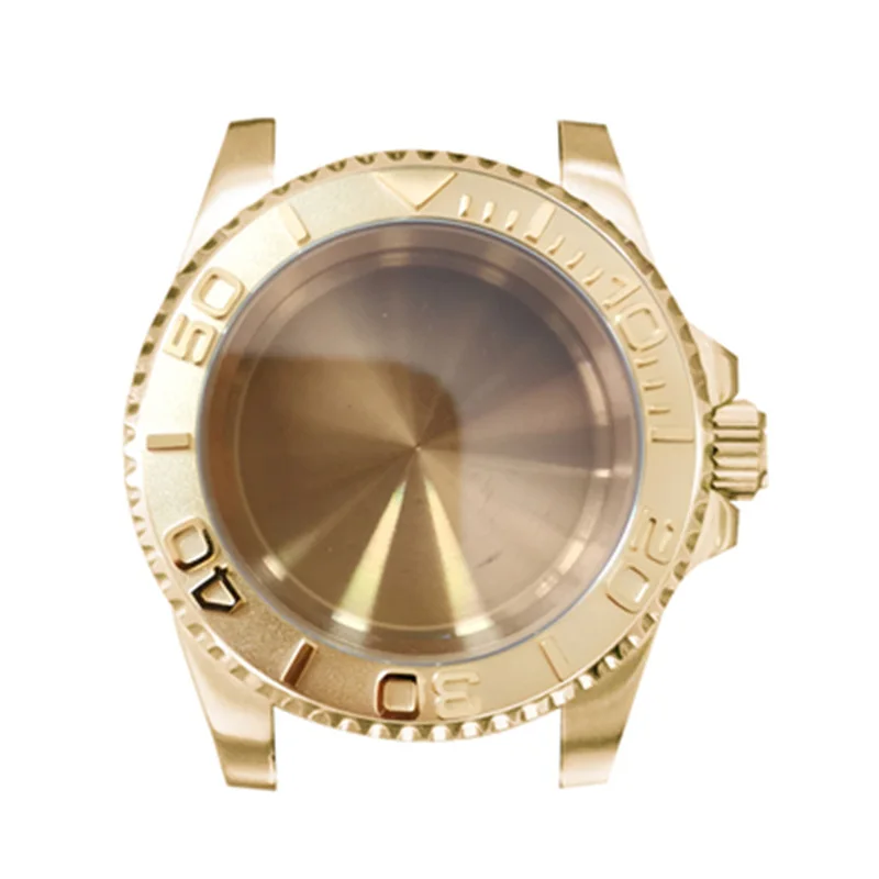 PVD Rose Gold Stianless Steel Watch Case 40mm Sapphire Magnifying Glass Fits For NH35 NH36 Movement Repair Parts