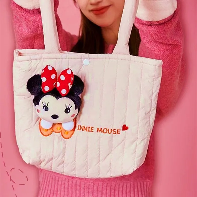 

Disney Underarm Bag Kawaii Stitch Lotso Donald Duck Mickey Minnie Portable Travel Bag Plush Accessories Tote Bags for Girl Women