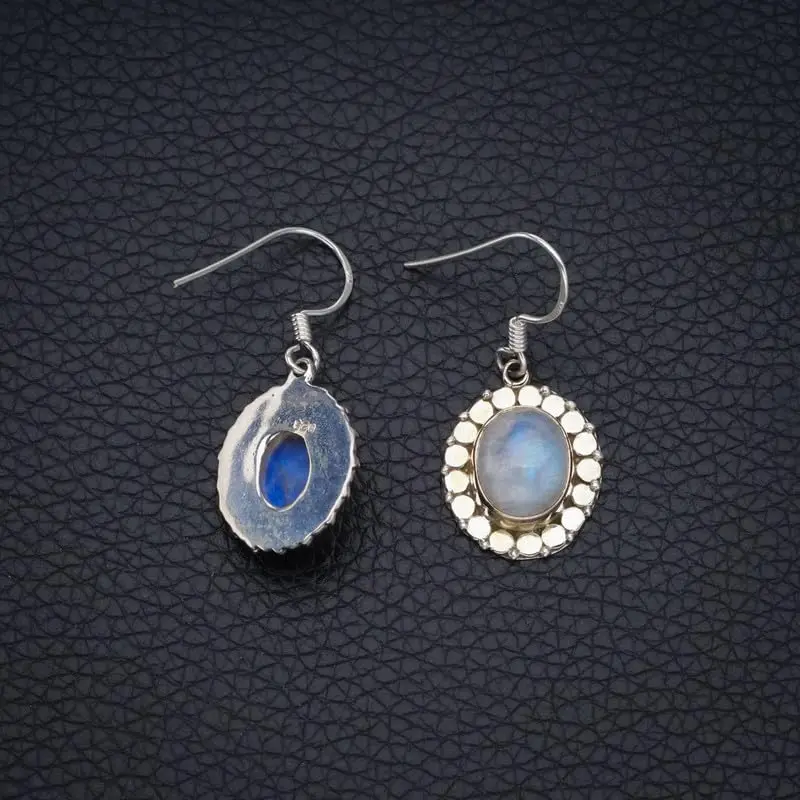 Серьги из серебра с лунным камнем 1/4 дюйма