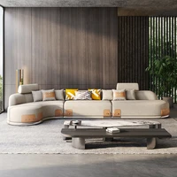 private custom italian minimalist sofa high end leather top layer cowhide italian minimalist modern living room light luxury