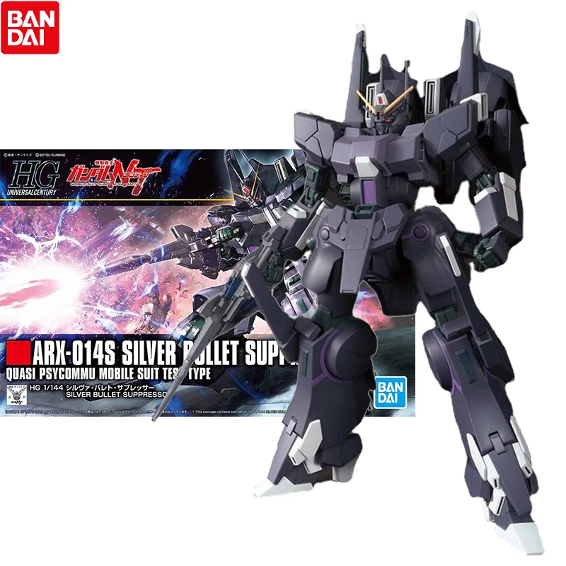 

Bandai Genuine Gundam Model Kit Anime Figure HGUC ARX-014S Silver Bullet Suppressor Gunpla Anime Action Figure Children Toys