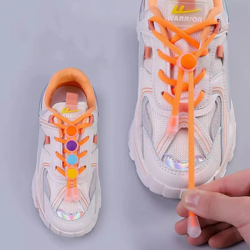 

Spring Lock Shoelaces Without ties Elastic laces Sneakers Kids Adult Quick Shoe laces Rubber Bands Round No tie Shoeace Shoes