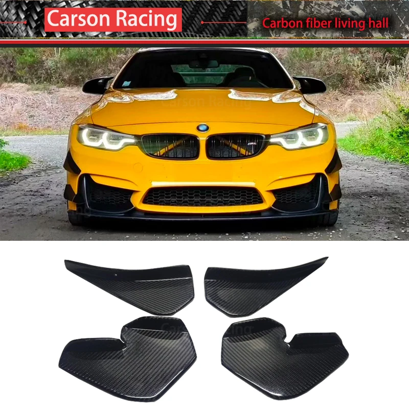 Бампер передний из углеродного волокна для BMW F80 M3 F82 F83 M4 GT4 Style Canard Wind 4 шт. Forge Carbon
