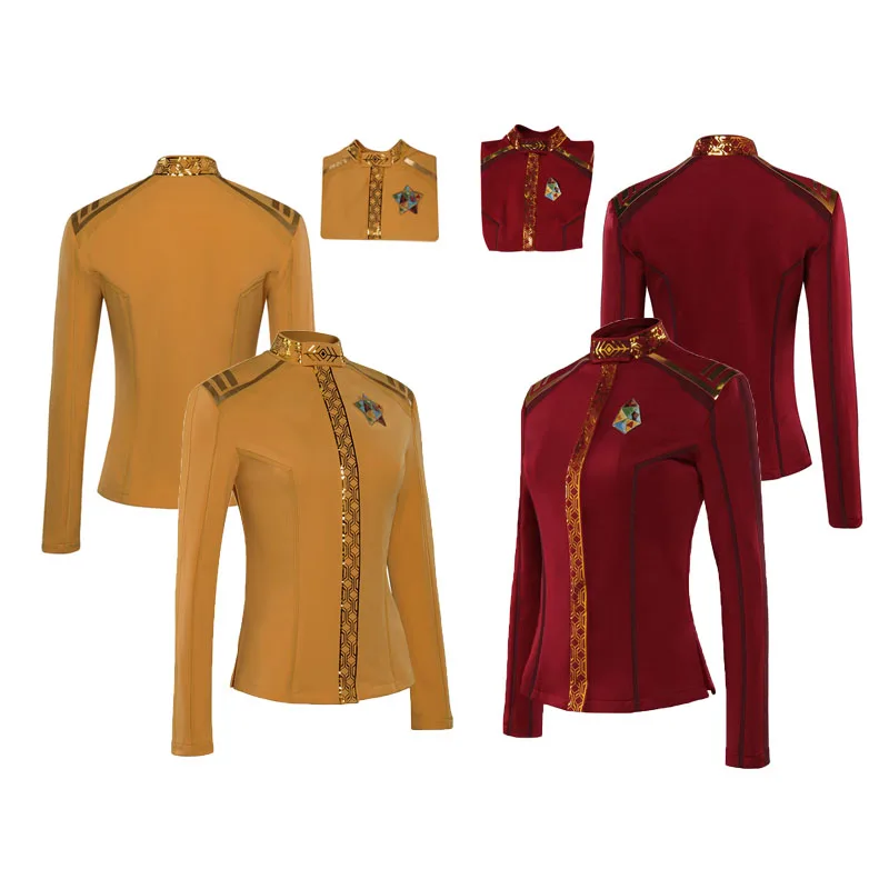 

Women La‘an Noonien-Singh/Una Chin-Riley Cosplay Costume Men Fantasy Uniform Shirt Strange New Worlds Coat Outfit Halloween Suit