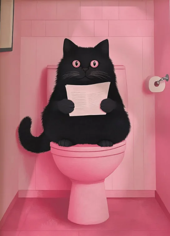 

Печать на холсте "Черный кот Мартини"