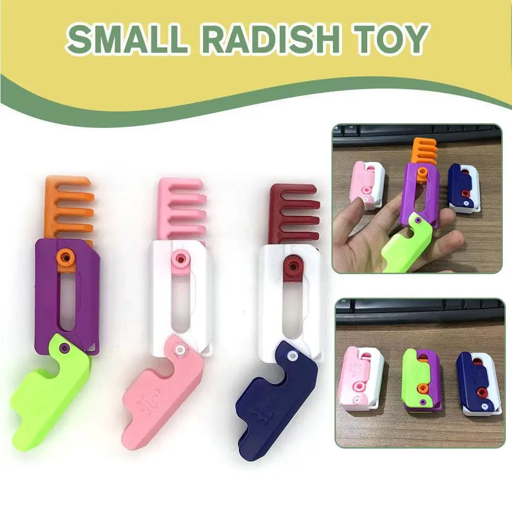 

3D Print Gravity Carrot Comb Decompression Push Card Small Toy Gravity Comb Small Carrot Comb Fidget Unzip Toys Gift