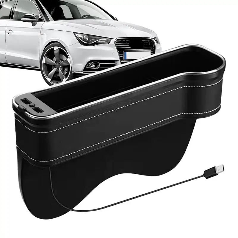 

Органайзер на автомобильное сиденье, универсальный кожаный Органайзер для хранения на переднее сиденье автомобиля, с чашкой, 7 светодиодов