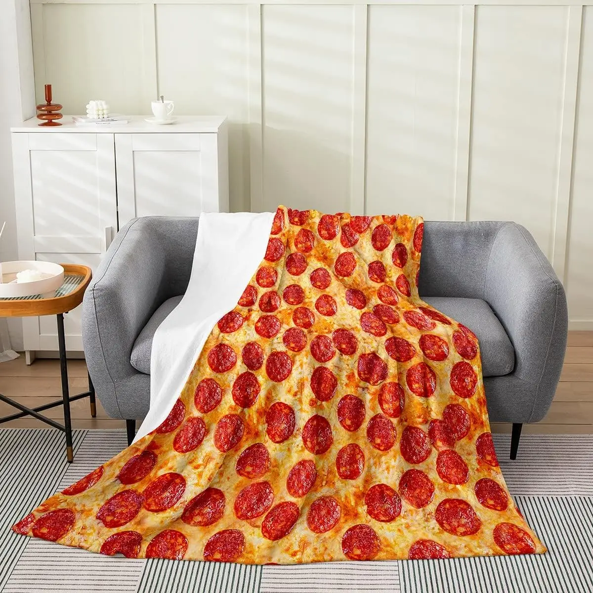 Украшение для пиццы всесезонное детское одеяло кровати Флисовое перечного цвета