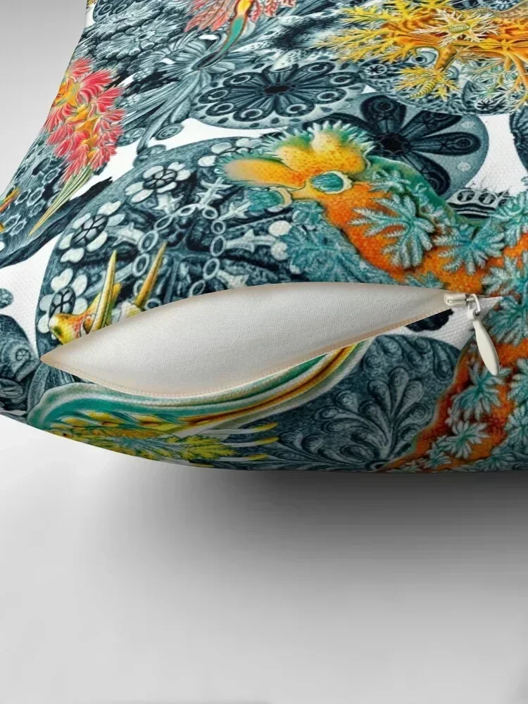 Ernst Haeckel Nudibranch Sea Slugs поверх керамульных морских белков декоративная подушка