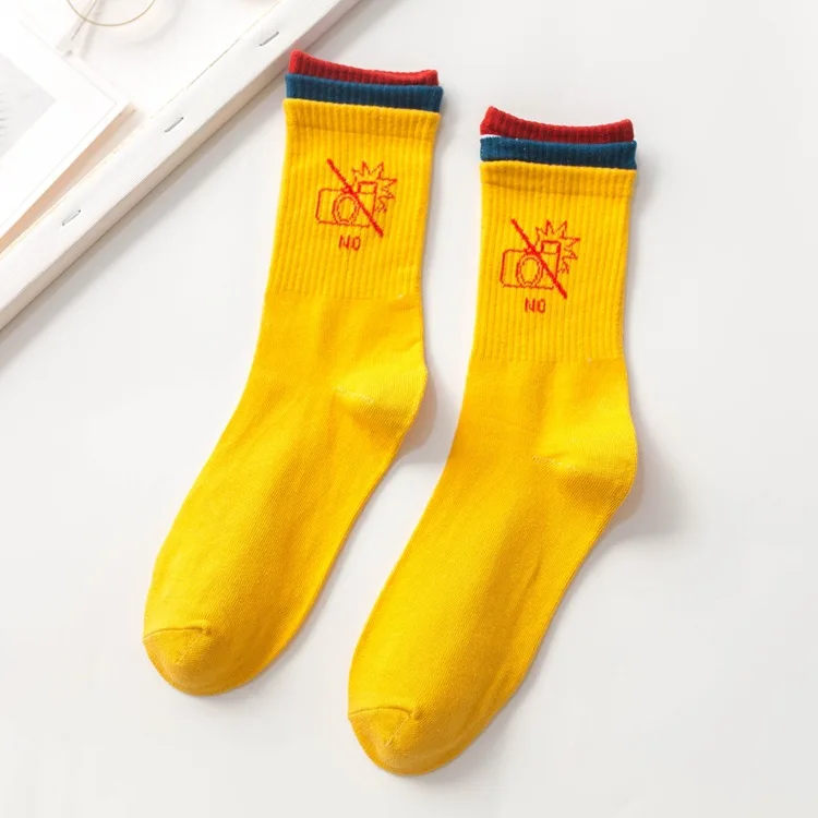 Sports Couple Socks Fashion Woman Socks Korea Harajuku Style Kawaii Funny Cartoon Spring Autumn Female Street Socks Lovely Girl