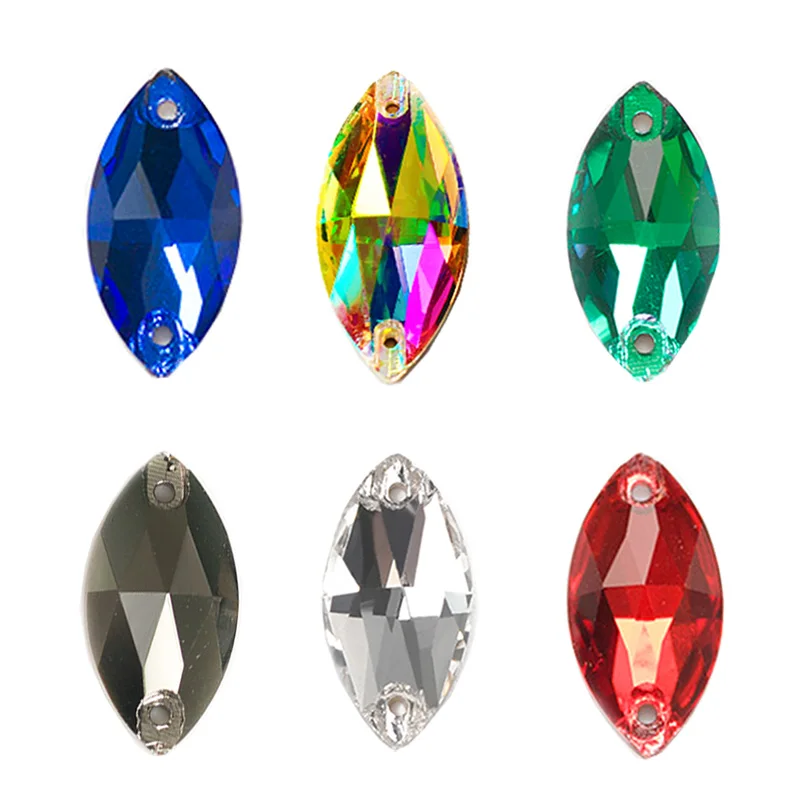 YANRUO 3223 Navette Value Pack Horse Eyes Top Высокие бусины Пришитые хрустальные драгоценные камни