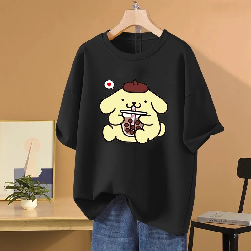 Футболка Sanrio Kawaii Purin с принтом Повседневная Спортивная уличная Harajuku для пары