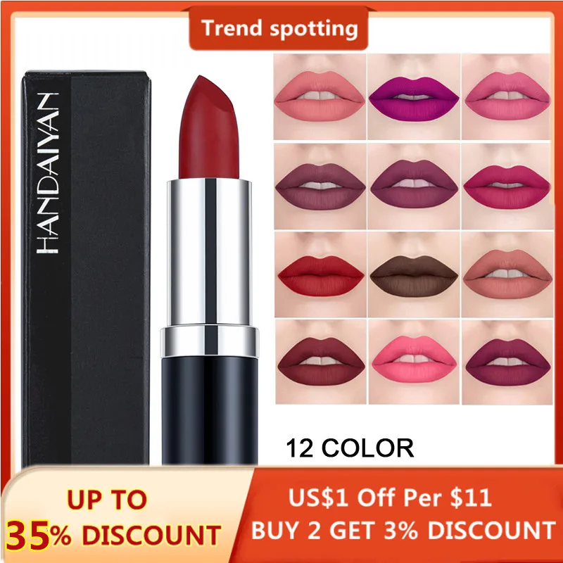 

2023 Sexy 12Colors Lips Makeup Lipstick Lip Gloss Long Lasting Moisture Cosmetic Lipstick Red Lip Matte Lipstick Waterproof YZL9