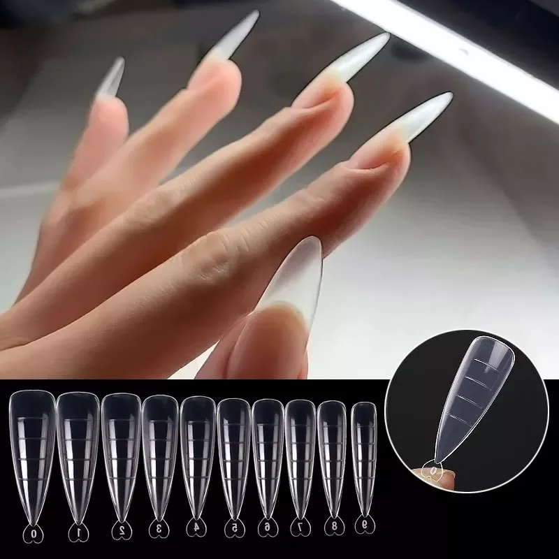 

100 Pcs Poly Nail Gel Quick Building Mold Tips Nail Dual Forms Finger Extension Nail Art UV Builder Easy Find Nail Tools