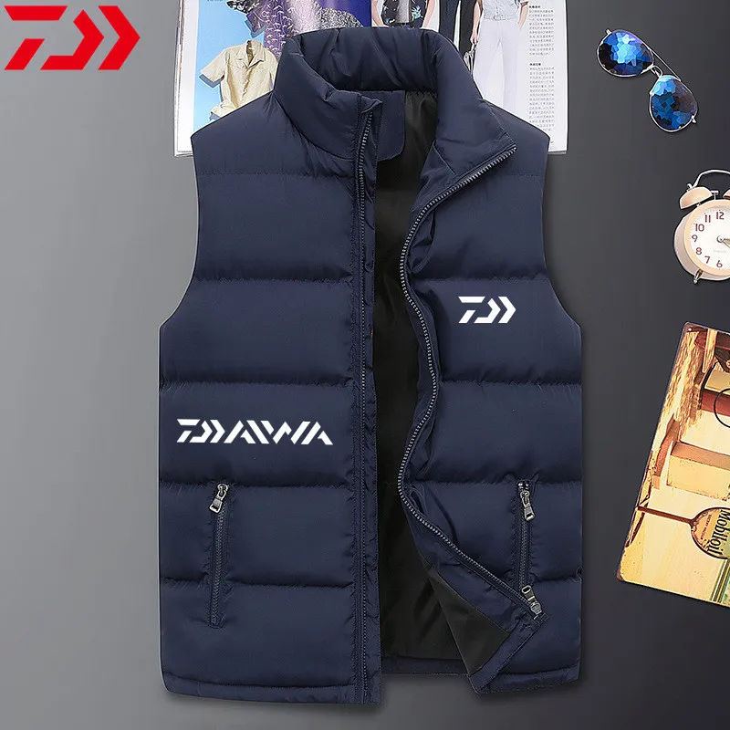 

Daiwa 2024 New Winter Windproof Fishing Vest Plus Velvet Keep Warm Fishing Jacket Men Outdoor Sport Mountaineering Vest Jacket