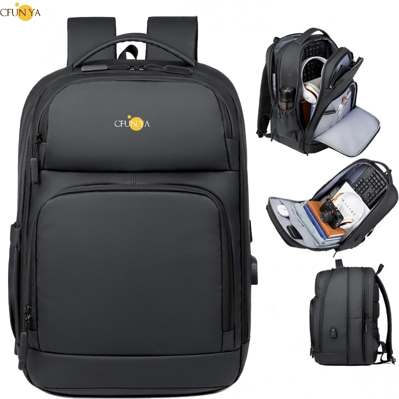 

CFUN YA Luxury Designer Large 17.3 Laptop Backpack Men Business Bagpack Expandable Male Outdoor Rucksack Travel mala de viagem