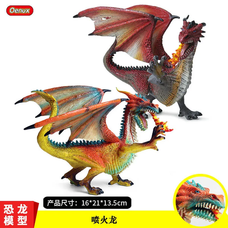 

16cm Jurassic Animals Dinosaur fiery dragon solid simulation Model Action Figures zoo Education Toy Ornaments Kids gifts