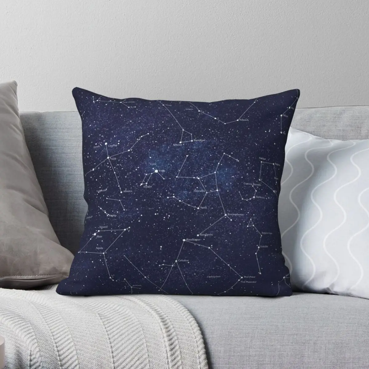 

Constellations Pillowcase Polyester Linen Velvet Printed Zip Decorative Throw Pillow Case Home Cushion Cover 18"