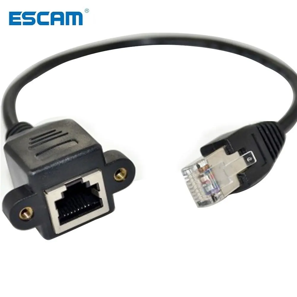 

ESCAME 30cm 60cm Extension Network LAN Screw Cable Panel Male To Female Mount Ethernet