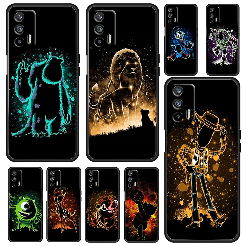 

Cartoon Art For OPPO Realme GT Master Neo C21Y C3 9 9i 8 6 Pro A5 A9 2020 A72 A74 A53 Silicone Black Phone Case Coque Capa