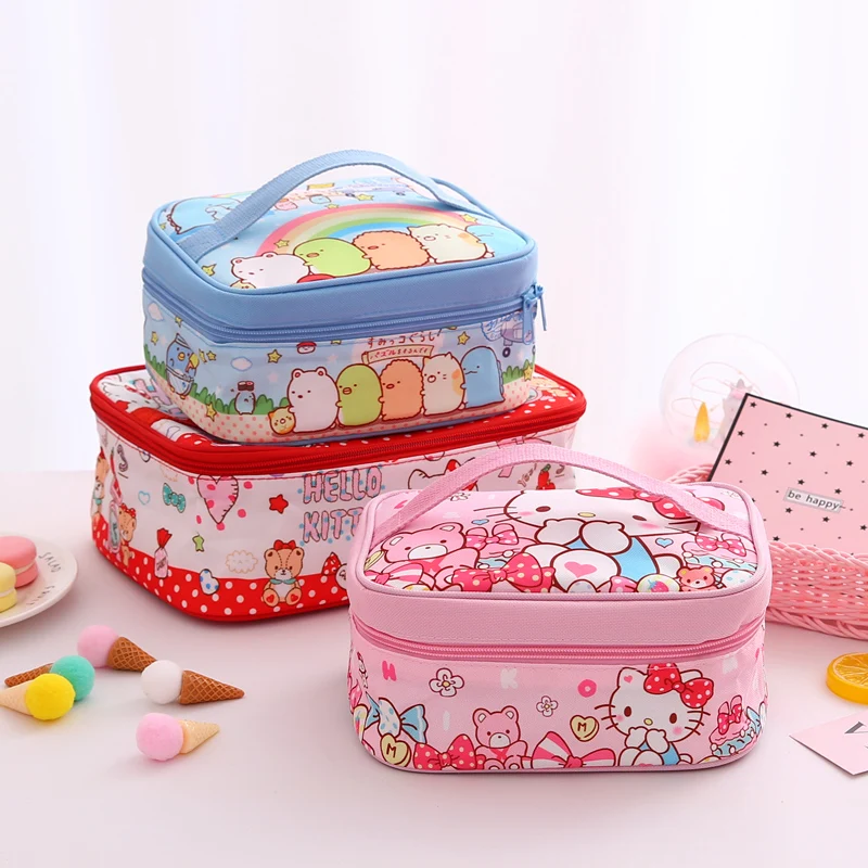 

Cartoon My Melody Kuromi Hello Kitty Portable Cooler Bag Ice Pack Lunch Box Insulation Package Insulated Thermal Food Picnic Bag