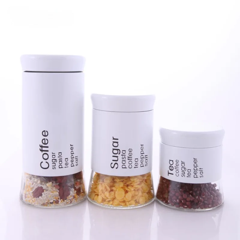 

Round Transparent Glass Sealed Jar Transparent Storage Containers Kitchen Supplies Grain Storage Tank Tea Can Sugar and Tea Cans