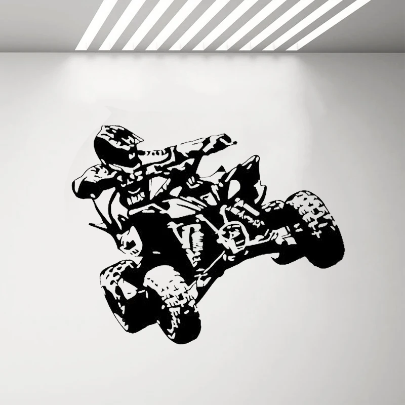 

ATV Rider Настенная Наклейка гонка виниловая наклейка четырехколесный вездеход искусство роспись комната Мальчик украшение для дома новый диз...