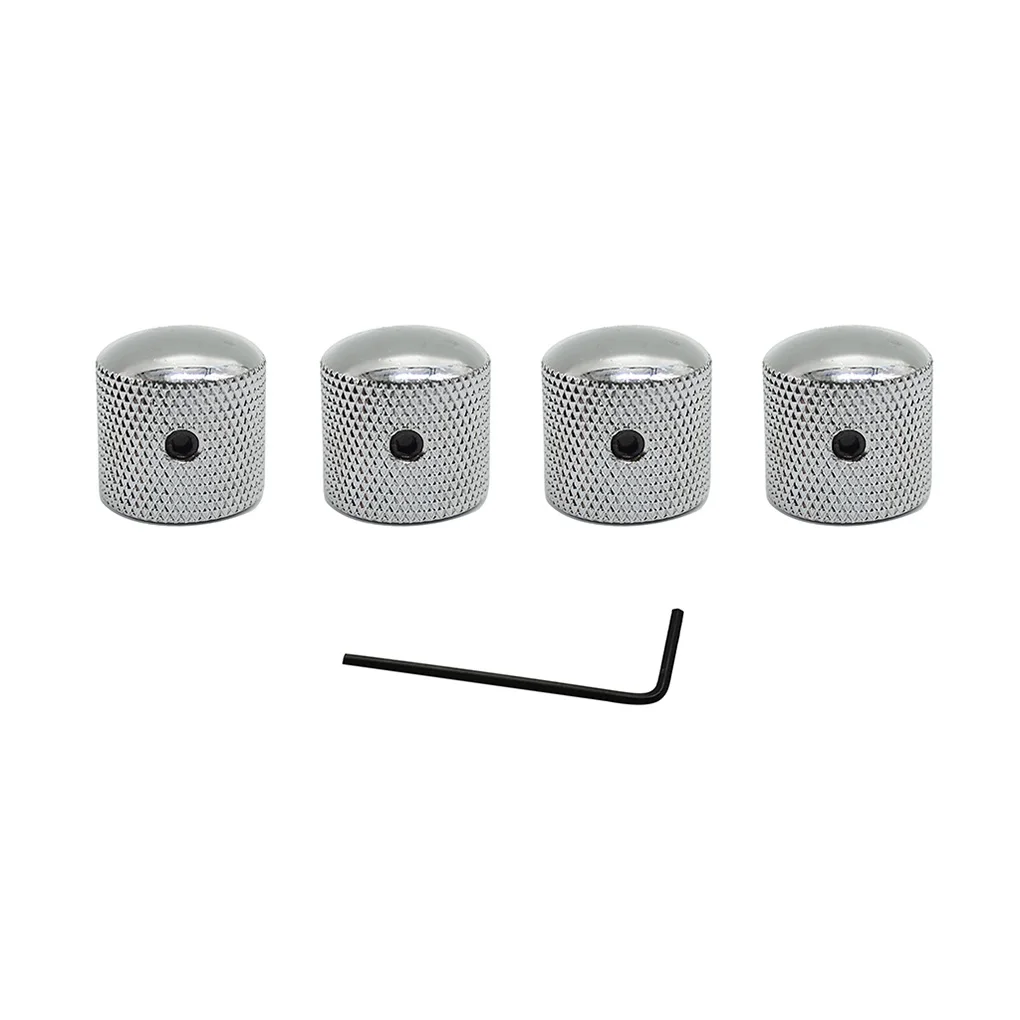 

4pcs Metal Dome Knobs Electric Bass Guitar Knobs Volume Tone Control Knobs with Wrench for Bronze/BK/CR/GD/Silver Nickel