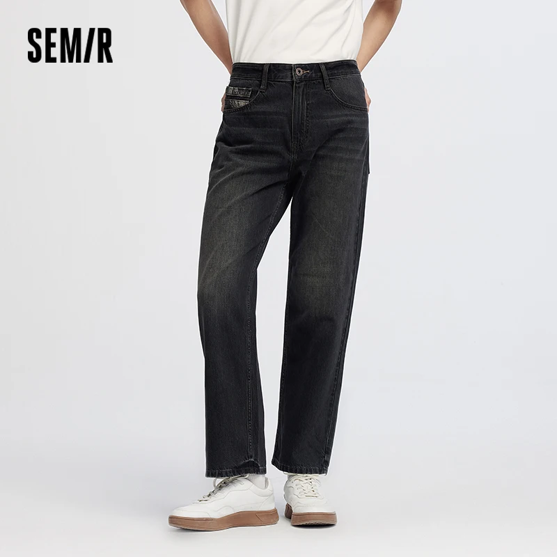 Фото Мужские джинсы Semir: ретро-стиль, прямой крой, мягкие, прочные, из денима, повседневные, осенние, длинные брюки для активного отдыха, коллекция 2026 №1